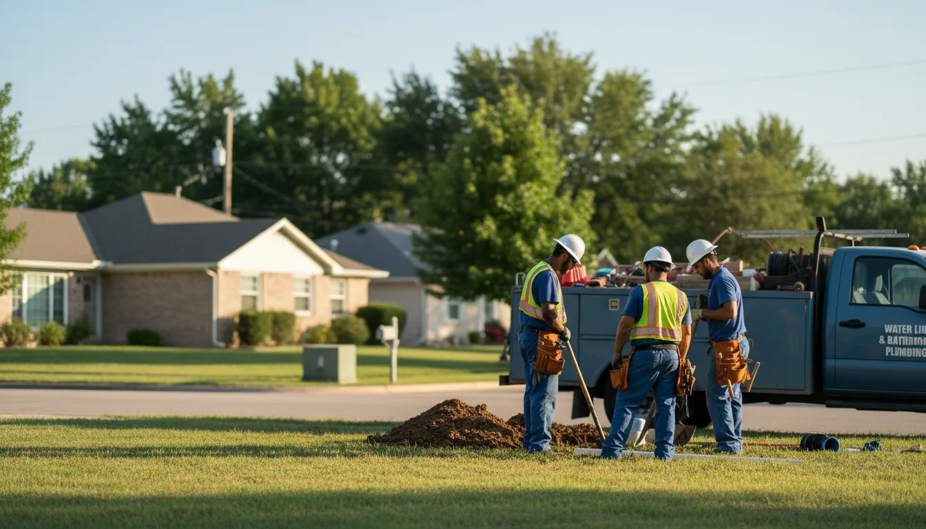 Residential water line and bathroom plumbing service in Martensdale, IA